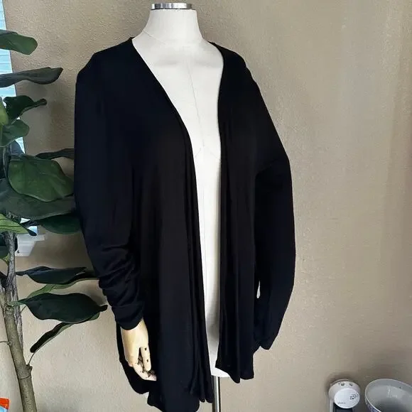 J.JILL Wearever Collection Black Cardigan L Rayon Spandex - Picture 1 of 9